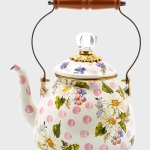 wildflowers enamel 2 qt tea kettle – pink