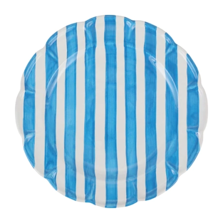 Amalfitana Aqua Stripe Round Platter