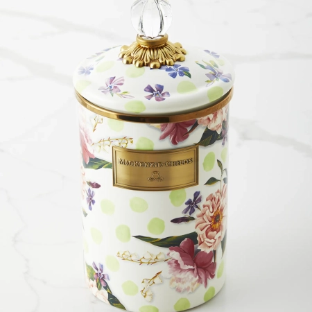 wildflowers enamel large canister – green