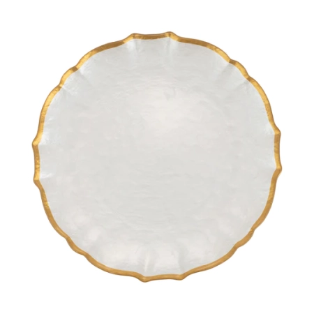 Baroque Glass White Dinner Plate