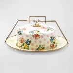 wildflowers enamel cake carrier – pink