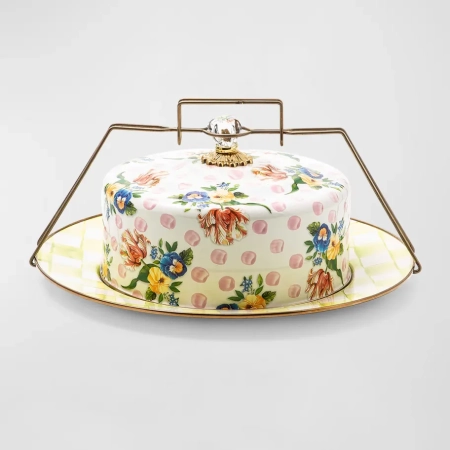 wildflowers enamel cake carrier – pink
