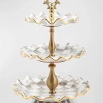sterling check three tier sweet stand