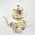 wildflowers enamel high tea – yellow