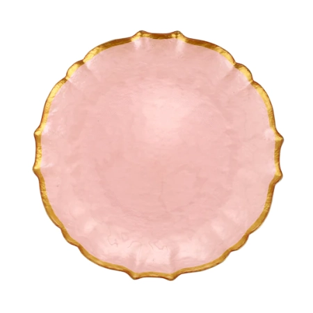 Baroque Glass Pink Dinner Plate