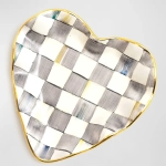sterling check heart plate
