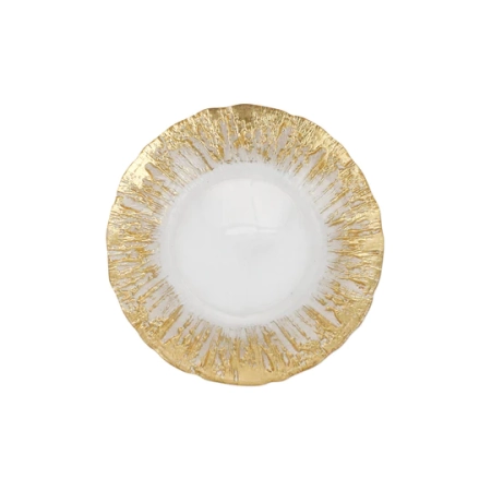Rufolo Glass Gold Brushstroke Canape Plate
