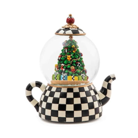 courtly teapot snow globe