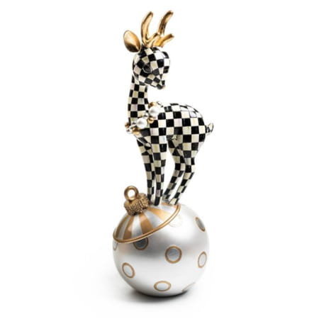 courtly check deary deer on ornament – gold