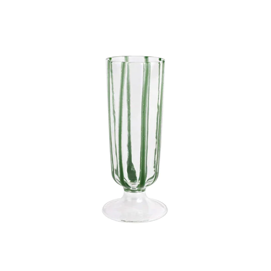 NUOVO STRIPE GREEN CHAMPAGNE GLASS