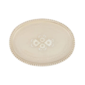 Florentine Wooden Accessories Taupe Small Oval Tray
