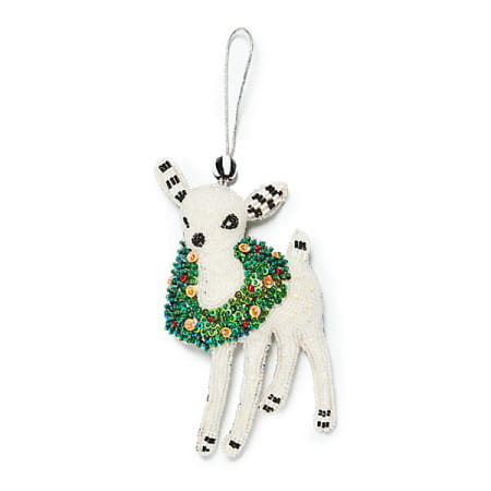 deary deer beaded ornament